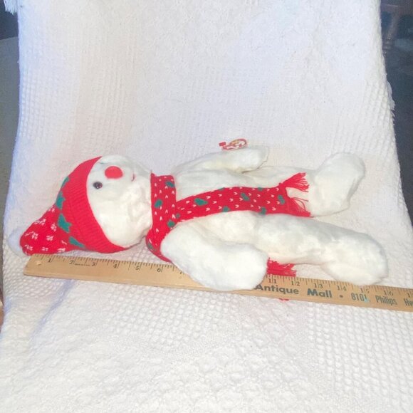 Ty Snowboy Beanie Baby Buddy Plush Snowman With Red Hat & Scarf - Picture 4 of 13